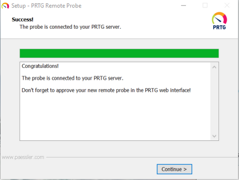 PRTG Remote Probe Successful Setup PRTG Remote Probe Successful Setup